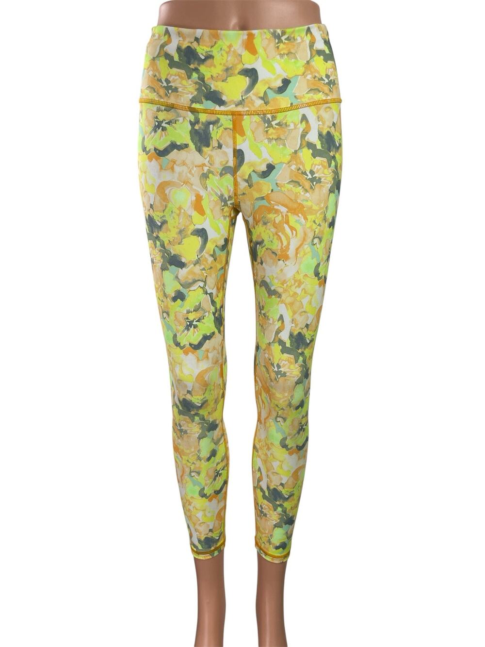 Powerhold by Fabletics Yellow Yoga Workout Gym Athletic Leggings Pants Size S